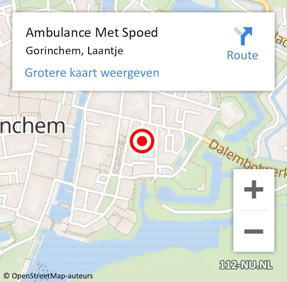 Locatie op kaart van de 112 melding: Ambulance Met Spoed Naar Gorinchem, Laantje op 5 juli 2024 16:26