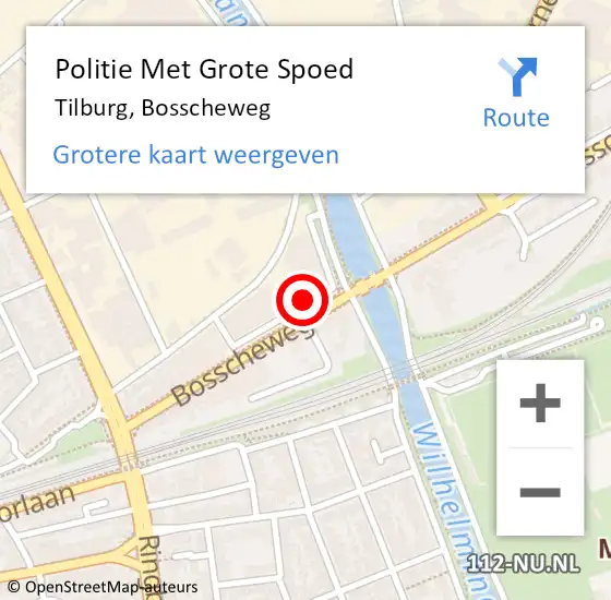 Locatie op kaart van de 112 melding: Politie Met Grote Spoed Naar Tilburg, Bosscheweg op 5 juli 2024 16:40