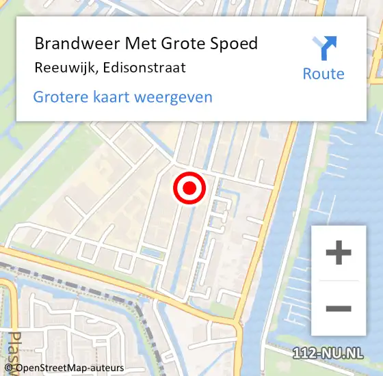 Locatie op kaart van de 112 melding: Brandweer Met Grote Spoed Naar Reeuwijk, Edisonstraat op 5 juli 2024 16:40