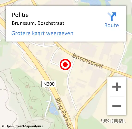 Locatie op kaart van de 112 melding: Politie Brunssum, Boschstraat op 5 juli 2024 16:56