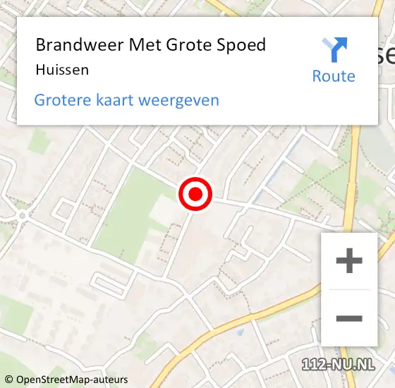 Locatie op kaart van de 112 melding: Brandweer Met Grote Spoed Naar Huissen op 5 juli 2024 17:12