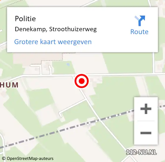 Locatie op kaart van de 112 melding: Politie Denekamp, Stroothuizerweg op 5 juli 2024 17:14