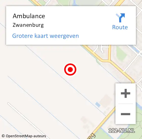 Locatie op kaart van de 112 melding: Ambulance Zwanenburg op 5 juli 2024 18:02