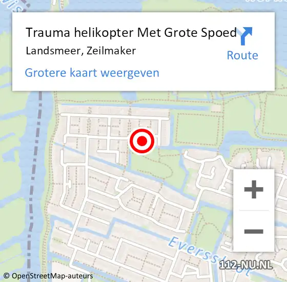 Locatie op kaart van de 112 melding: Trauma helikopter Met Grote Spoed Naar Landsmeer, Zeilmaker op 5 juli 2024 18:52