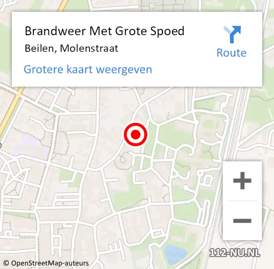 Locatie op kaart van de 112 melding: Brandweer Met Grote Spoed Naar Beilen, Molenstraat op 5 juli 2024 19:48