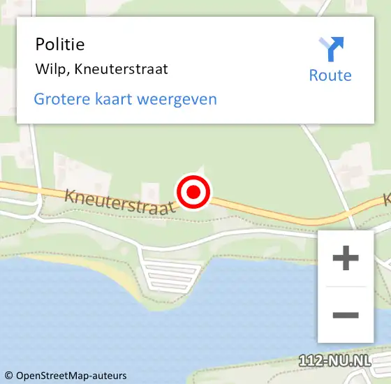 Locatie op kaart van de 112 melding: Politie Wilp, Kneuterstraat op 5 juli 2024 19:55