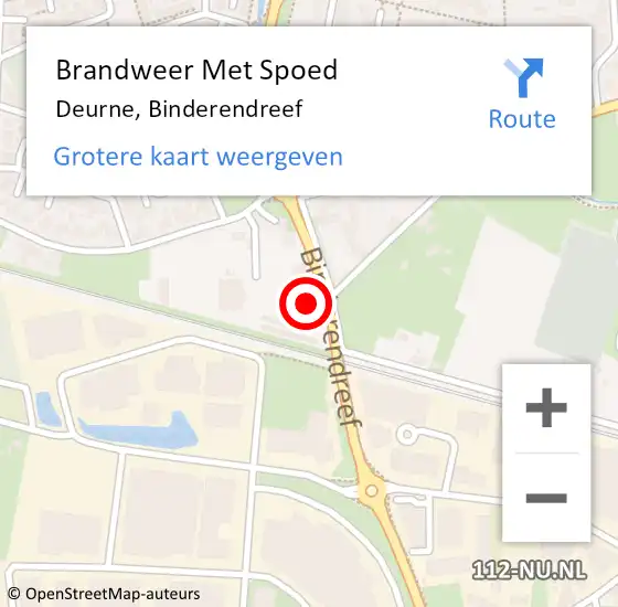 Locatie op kaart van de 112 melding: Brandweer Met Spoed Naar Deurne, Binderendreef op 5 juli 2024 20:54