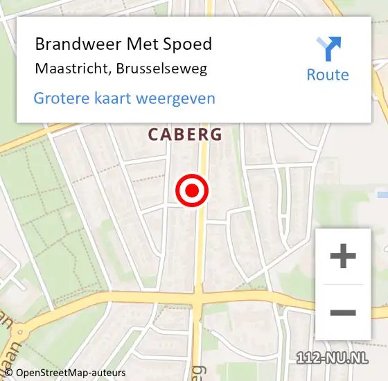 Locatie op kaart van de 112 melding: Brandweer Met Spoed Naar Maastricht, Brusselseweg op 5 juli 2024 20:58