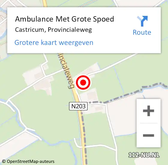 Locatie op kaart van de 112 melding: Ambulance Met Grote Spoed Naar Castricum, Provincialeweg op 5 juli 2024 22:00