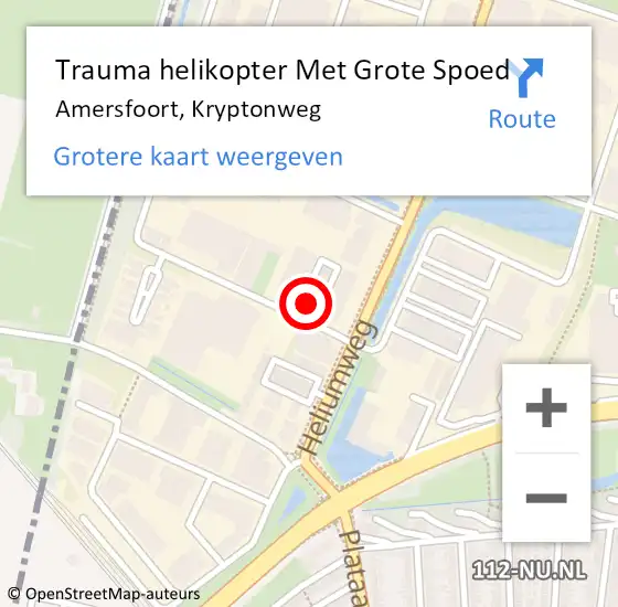 Locatie op kaart van de 112 melding: Trauma helikopter Met Grote Spoed Naar Amersfoort, Kryptonweg op 5 juli 2024 22:06