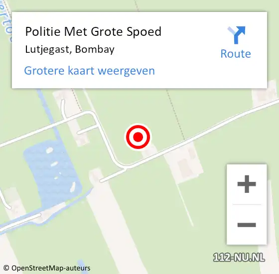 Locatie op kaart van de 112 melding: Politie Met Grote Spoed Naar Lutjegast, Bombay op 5 juli 2024 22:43