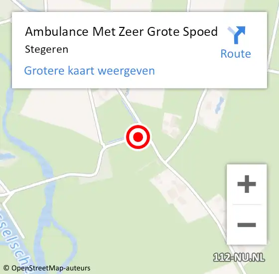 Locatie op kaart van de 112 melding: Ambulance Met Zeer Grote Spoed Naar Stegeren op 5 juli 2024 22:51