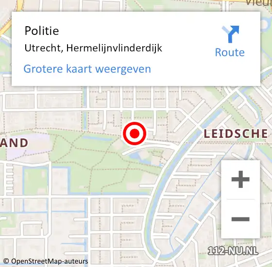 Locatie op kaart van de 112 melding: Politie Utrecht, Hermelijnvlinderdijk op 5 juli 2024 23:42