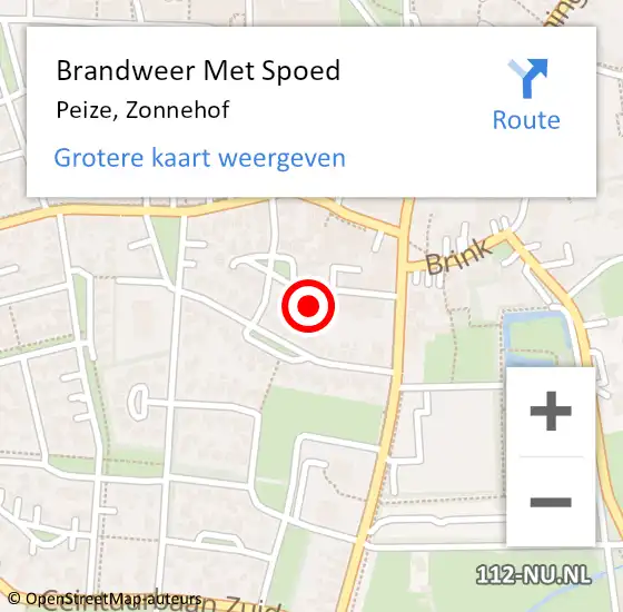 Locatie op kaart van de 112 melding: Brandweer Met Spoed Naar Peize, Zonnehof op 6 juli 2024 00:03