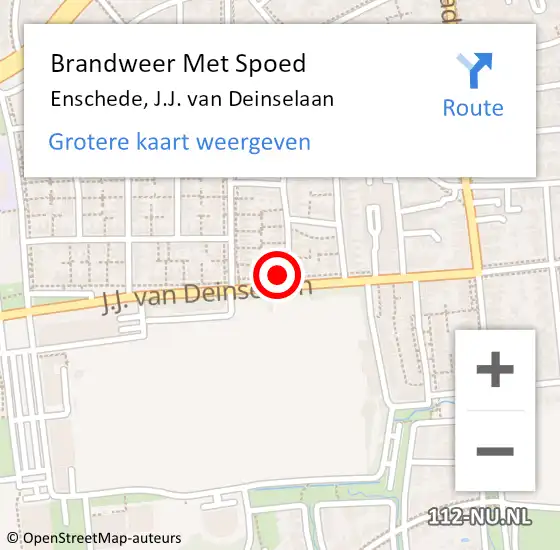 Locatie op kaart van de 112 melding: Brandweer Met Spoed Naar Enschede, J.J. van Deinselaan op 6 juli 2024 00:10