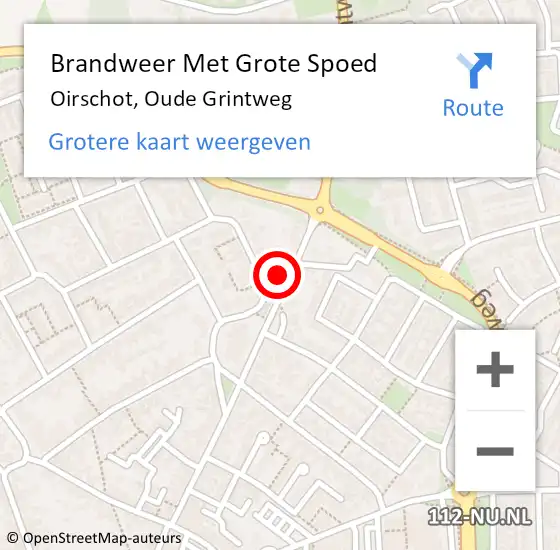 Locatie op kaart van de 112 melding: Brandweer Met Grote Spoed Naar Oirschot, Oude Grintweg op 6 juli 2024 00:40