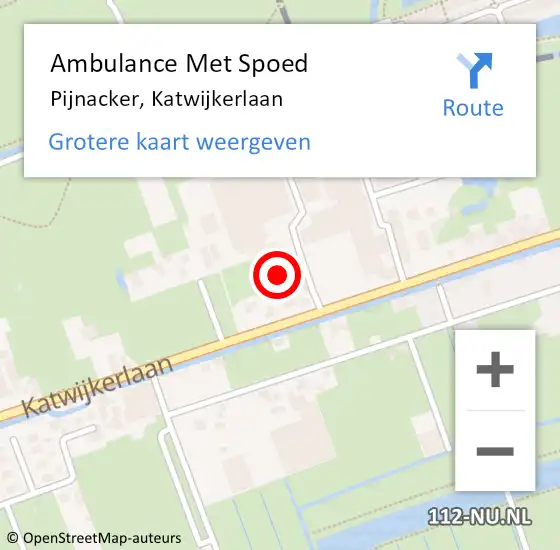 Locatie op kaart van de 112 melding: Ambulance Met Spoed Naar Pijnacker, Katwijkerlaan op 6 juli 2024 01:05