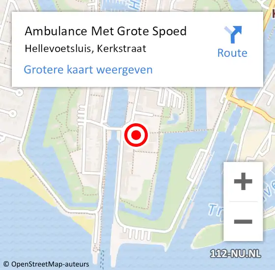 Locatie op kaart van de 112 melding: Ambulance Met Grote Spoed Naar Hellevoetsluis, Kerkstraat op 6 juli 2024 03:00