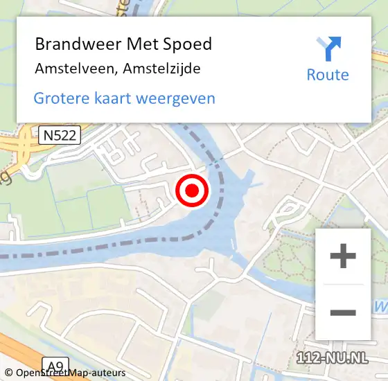 Locatie op kaart van de 112 melding: Brandweer Met Spoed Naar Amstelveen, Amstelzijde op 6 juli 2024 03:28