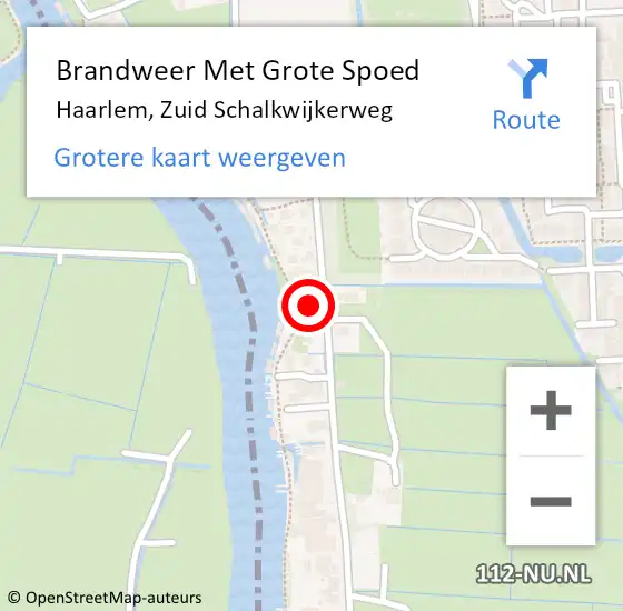 Locatie op kaart van de 112 melding: Brandweer Met Grote Spoed Naar Haarlem, Zuid Schalkwijkerweg op 6 juli 2024 03:54