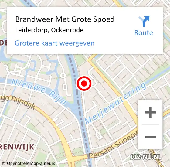 Locatie op kaart van de 112 melding: Brandweer Met Grote Spoed Naar Leiderdorp, Ockenrode op 6 juli 2024 08:22