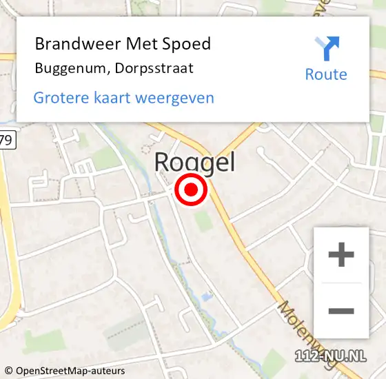 Locatie op kaart van de 112 melding: Brandweer Met Spoed Naar Buggenum, Dorpsstraat op 6 juli 2024 08:36