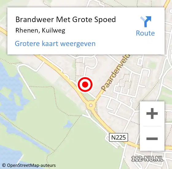 Locatie op kaart van de 112 melding: Brandweer Met Grote Spoed Naar Rhenen, Kuilweg op 6 juli 2024 08:55