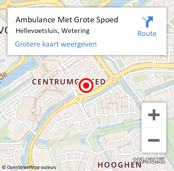 Locatie op kaart van de 112 melding: Ambulance Met Grote Spoed Naar Hellevoetsluis, Wetering op 6 juli 2024 10:02