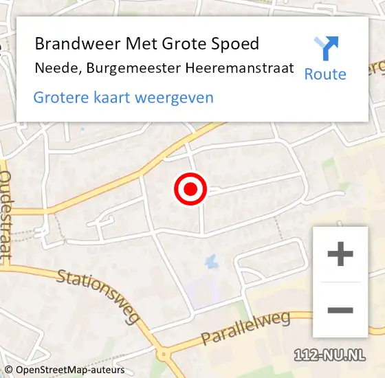 Locatie op kaart van de 112 melding: Brandweer Met Grote Spoed Naar Neede, Burgemeester Heeremanstraat op 6 juli 2024 10:35