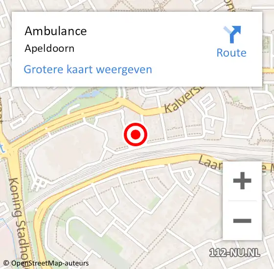 Locatie op kaart van de 112 melding: Ambulance Apeldoorn op 6 juli 2024 11:17