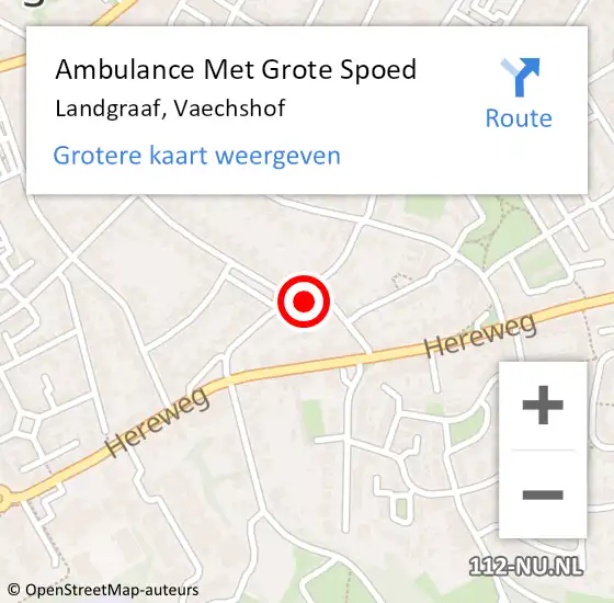 Locatie op kaart van de 112 melding: Ambulance Met Grote Spoed Naar Landgraaf, Vaechshof op 12 oktober 2014 02:40