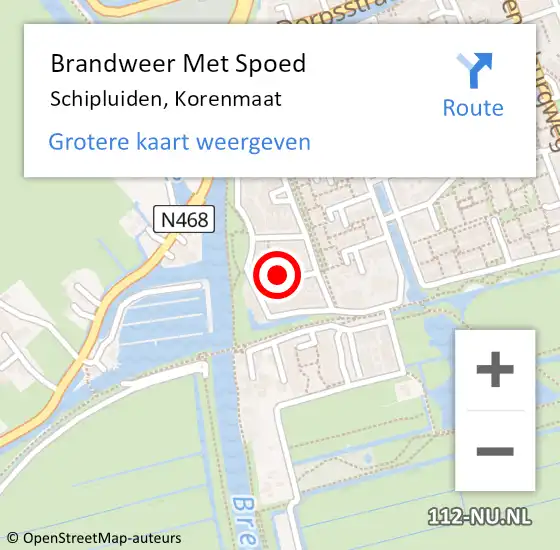 Locatie op kaart van de 112 melding: Brandweer Met Spoed Naar Schipluiden, Korenmaat op 6 juli 2024 12:49