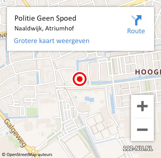 Locatie op kaart van de 112 melding: Politie Geen Spoed Naar Naaldwijk, Atriumhof op 6 juli 2024 12:49