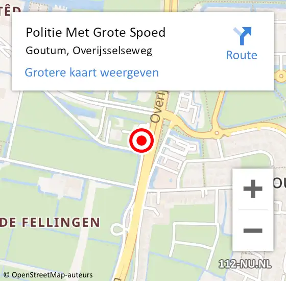 Locatie op kaart van de 112 melding: Politie Met Grote Spoed Naar Goutum, Overijsselseweg op 6 juli 2024 12:58