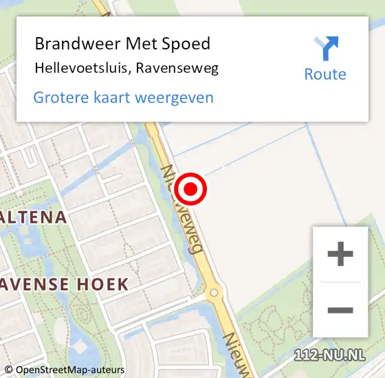 Locatie op kaart van de 112 melding: Brandweer Met Spoed Naar Hellevoetsluis, Ravenseweg op 6 juli 2024 13:06