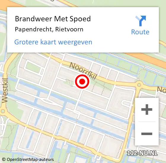 Locatie op kaart van de 112 melding: Brandweer Met Spoed Naar Papendrecht, Rietvoorn op 6 juli 2024 13:19