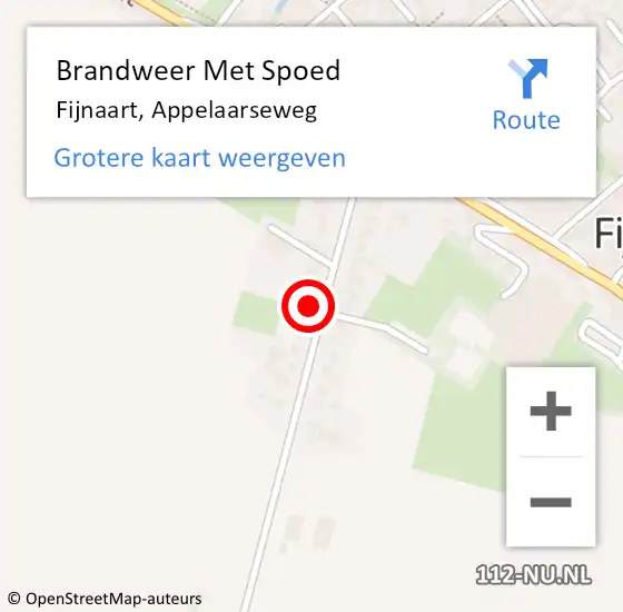 Locatie op kaart van de 112 melding: Brandweer Met Spoed Naar Fijnaart, Appelaarseweg op 6 juli 2024 13:21