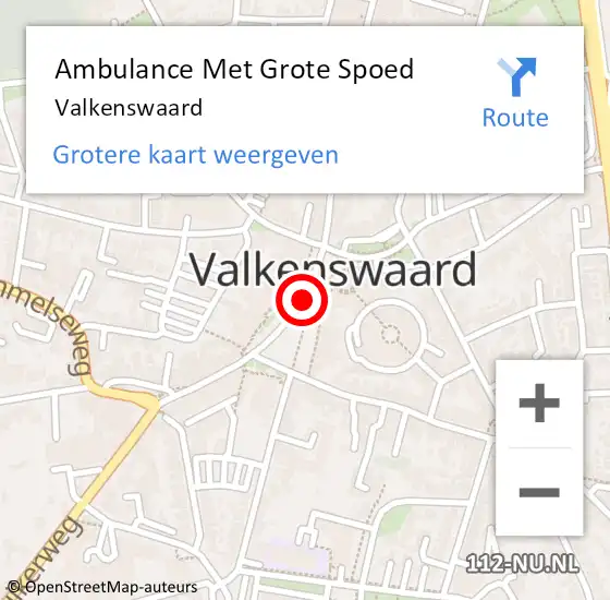 Locatie op kaart van de 112 melding: Ambulance Met Grote Spoed Naar Valkenswaard op 6 juli 2024 13:25