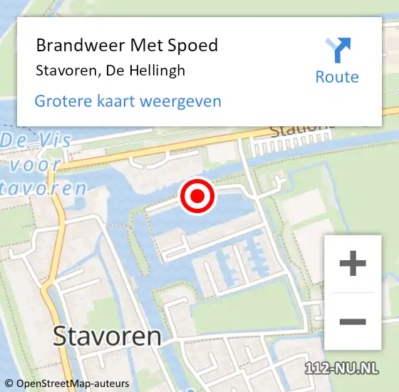 Locatie op kaart van de 112 melding: Brandweer Met Spoed Naar Stavoren, De Hellingh op 6 juli 2024 13:27