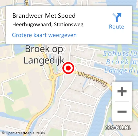 Locatie op kaart van de 112 melding: Brandweer Met Spoed Naar Heerhugowaard, Stationsweg op 6 juli 2024 13:33