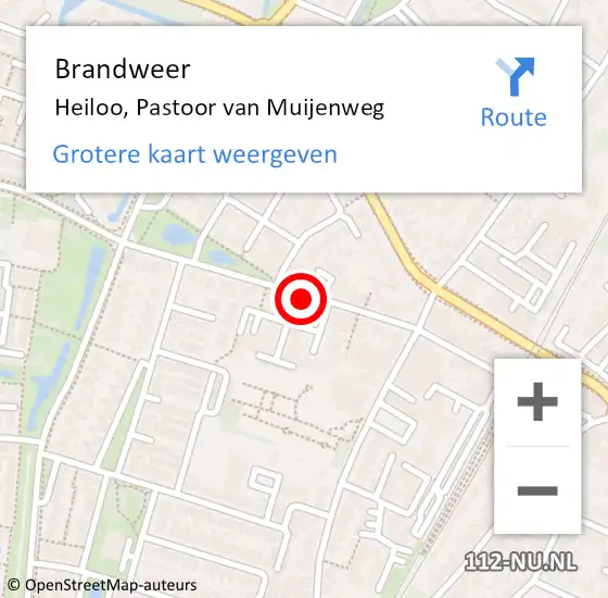 Locatie op kaart van de 112 melding: Brandweer Heiloo, Pastoor van Muijenweg op 6 juli 2024 13:38