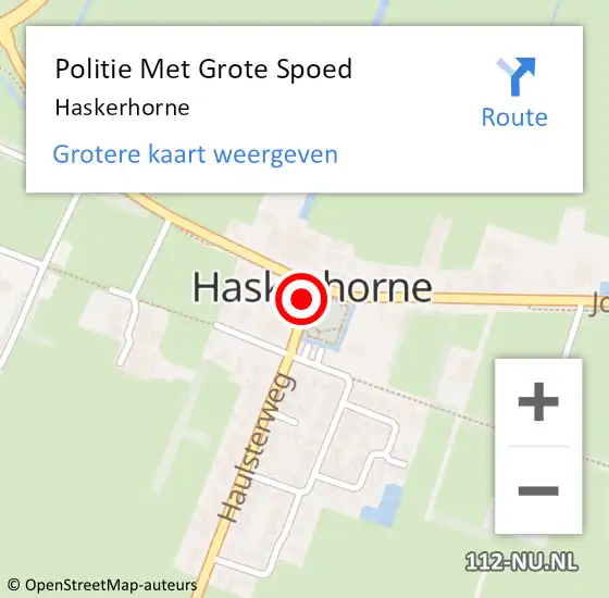 Locatie op kaart van de 112 melding: Politie Met Grote Spoed Naar Haskerhorne op 6 juli 2024 13:38