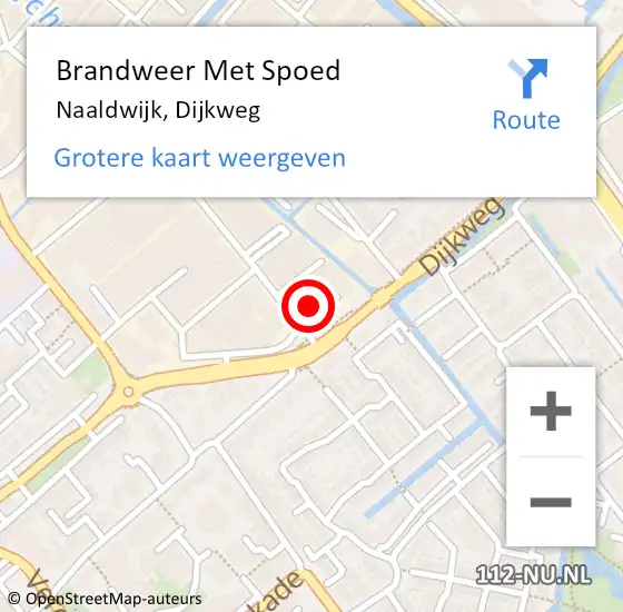 Locatie op kaart van de 112 melding: Brandweer Met Spoed Naar Naaldwijk, Dijkweg op 6 juli 2024 13:56