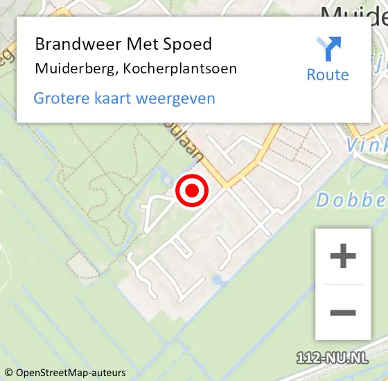 Locatie op kaart van de 112 melding: Brandweer Met Spoed Naar Muiderberg, Kocherplantsoen op 6 juli 2024 14:13