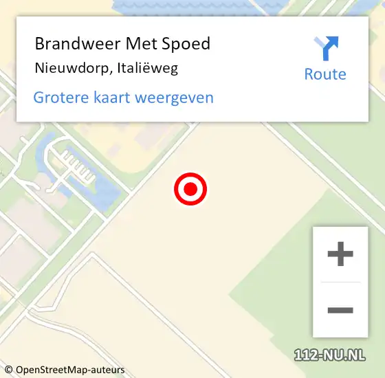 Locatie op kaart van de 112 melding: Brandweer Met Spoed Naar Nieuwdorp, Italiëweg op 6 juli 2024 14:14