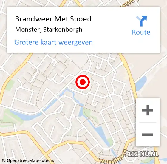 Locatie op kaart van de 112 melding: Brandweer Met Spoed Naar Monster, Starkenborgh op 6 juli 2024 14:26