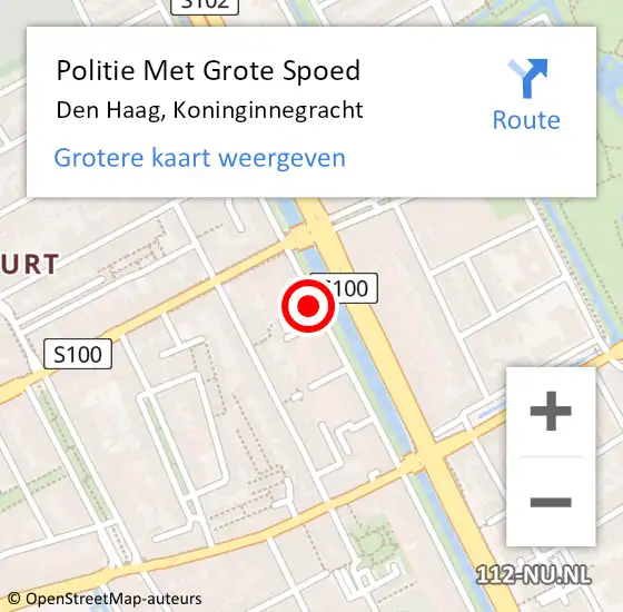 Locatie op kaart van de 112 melding: Politie Met Grote Spoed Naar Den Haag, Koninginnegracht op 6 juli 2024 14:38