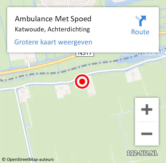 Locatie op kaart van de 112 melding: Ambulance Met Spoed Naar Katwoude, Achterdichting op 6 juli 2024 14:39