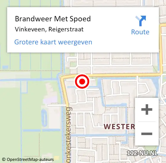 Locatie op kaart van de 112 melding: Brandweer Met Spoed Naar Vinkeveen, Reigerstraat op 6 juli 2024 14:44