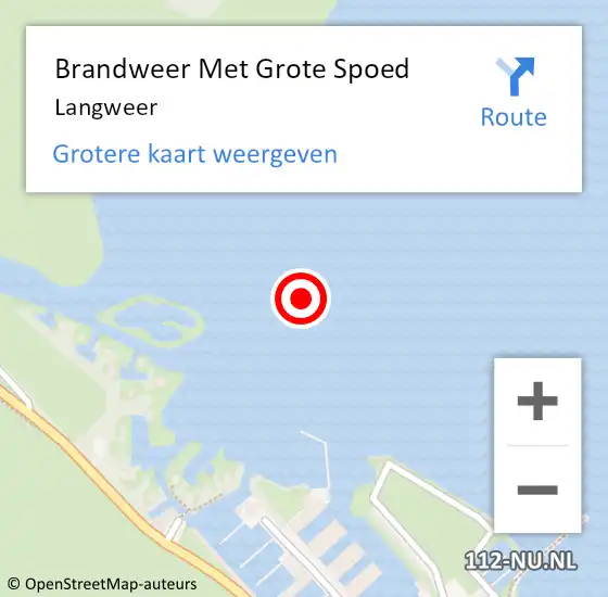 Locatie op kaart van de 112 melding: Brandweer Met Grote Spoed Naar Langweer op 6 juli 2024 14:44